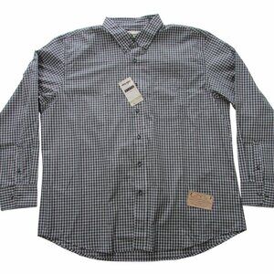 Wrangler Riata Men's Long Sleeve Plaid Classic Fit Button Shirt Black/White